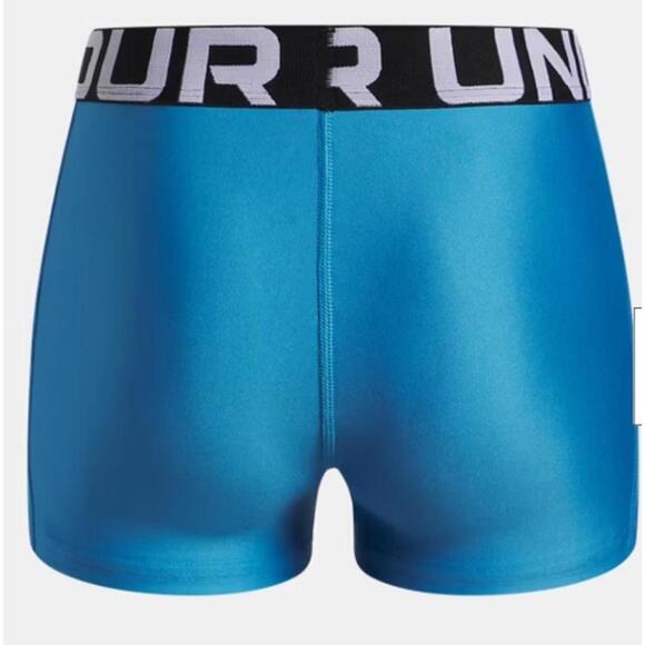 $30 Under Armour Women's HeatGear Mid Rise Shorty 3” Shorts Size Small Blue - Picture 2 of 6